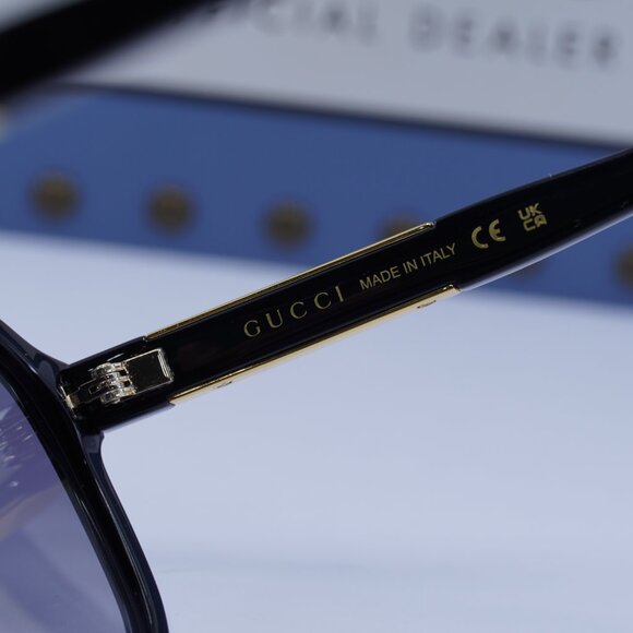 Gucci GG1188S 002 Aviator Sunglasses - Black/Grey - Picture 9 of 13
